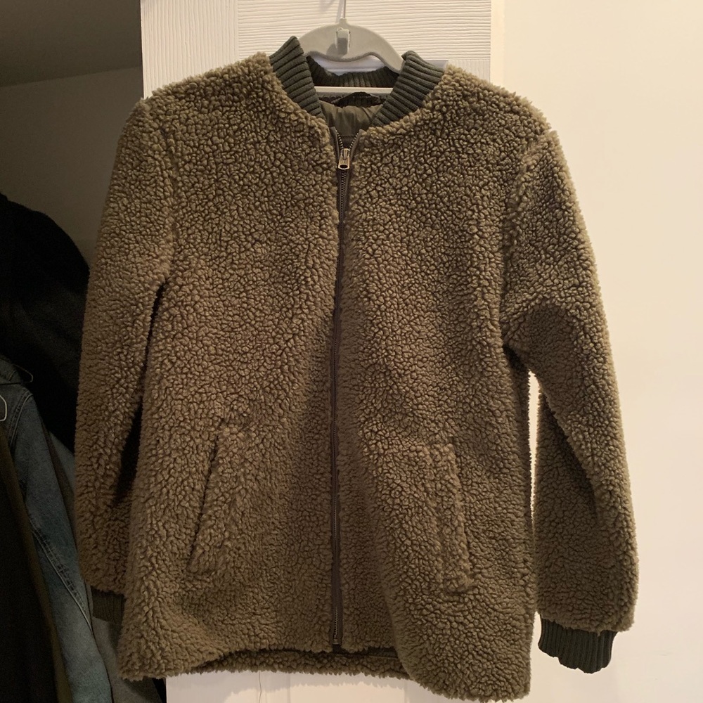 Abercrombie & Fitch Army Green Sherpa Jacket